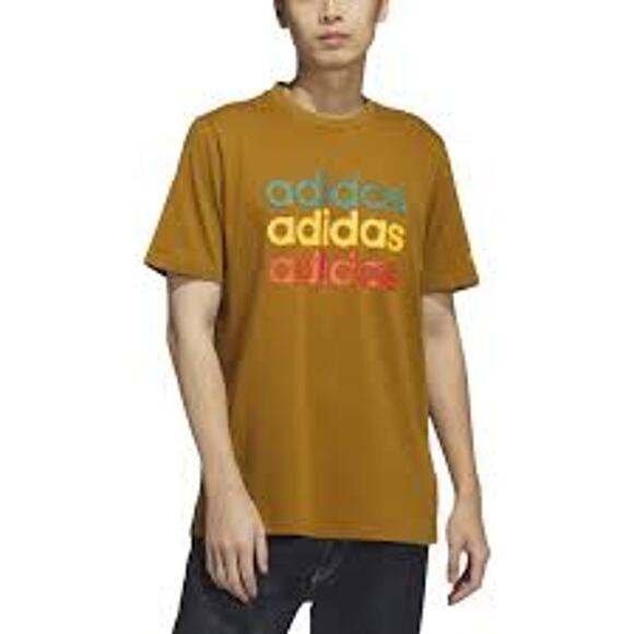 NEW Adidas Multi Linear Sportswear Graphic Tee Men’s Medium HS2525 Brown - Picture 2 of 8